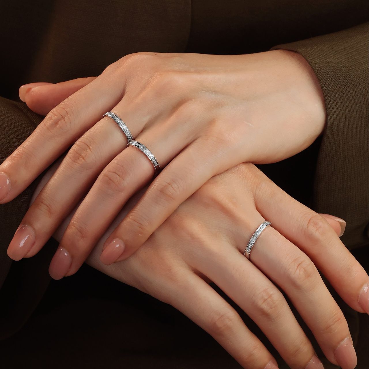 FIICCI Cagliari Diamond 18K White Gold Wedding Ring