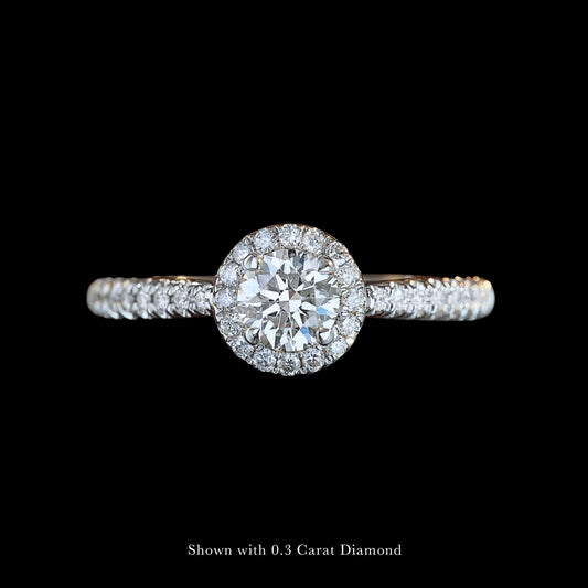 FIICCI Petite Promise Halo Diamond Engagement Ring