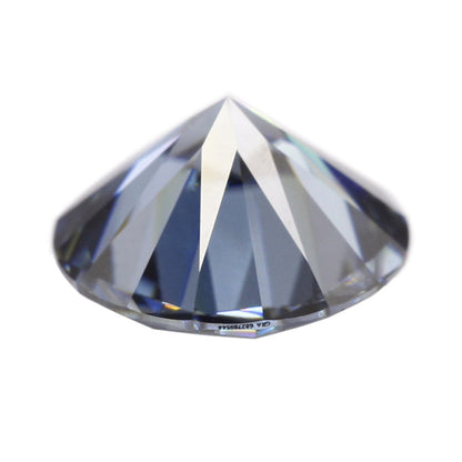 Dark Blue Moissanite Gemstone in Round Cut