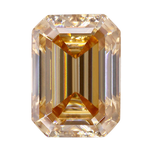 Yellow Moissanite Gemstone in Emerald Cut