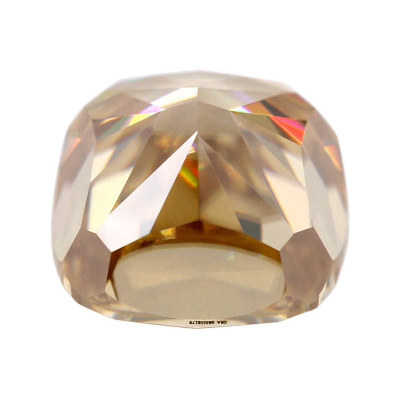 Yellow Moissanite Gemstone in Cushion Cut