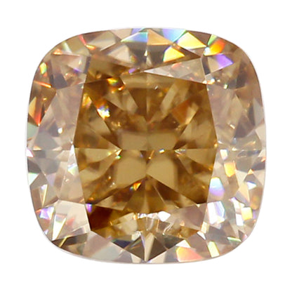 Yellow Moissanite Gemstone in Cushion Cut