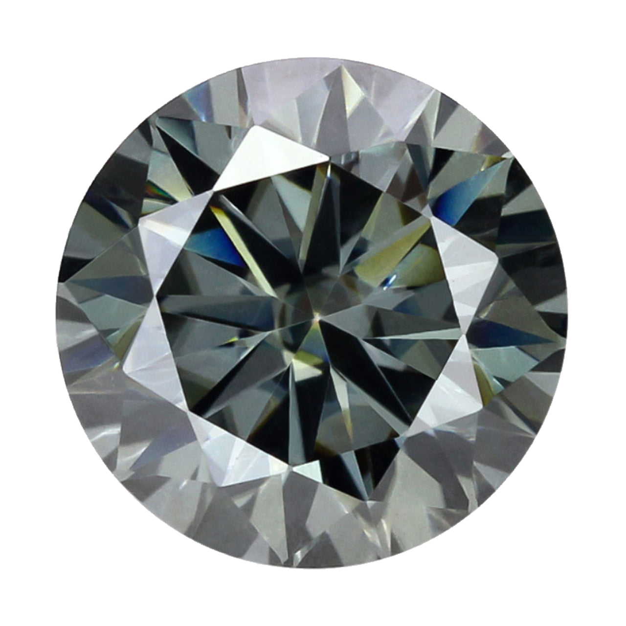 Gray Moissanite Gemstone in Round Cut