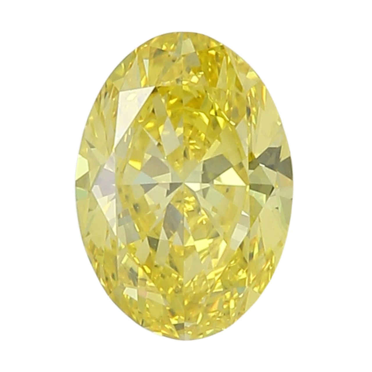 GIA Certified 2.0 Carat Enhanced Color Diamond - Fancy Vivid Yellow - Oval Shape