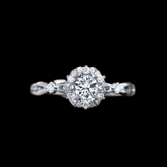 FIICCI Criss Cross Diamond Engagement Ring 0.3ct Heart Design In 18K White Gold