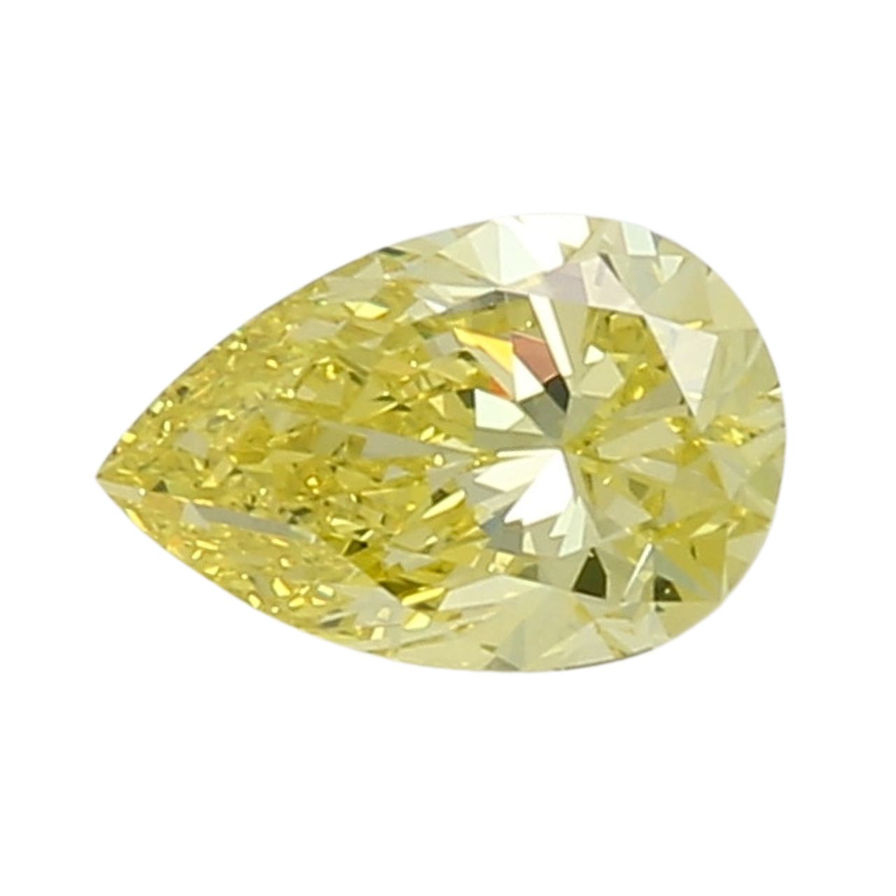 GIA Certified 1.01 Carat Enhanced Color Diamond - Fancy Vivid Yellow - Pear Shape