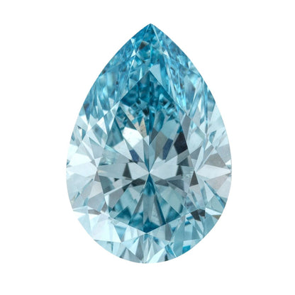 GIA Certified 2.01 Carat Enhanced Color Diamond - Fancy Intense Greenish Blue - Pear