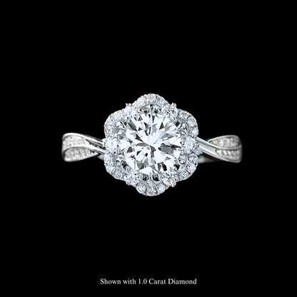 FIICCI Orchid Diamond 18K White Gold Engagement Ring