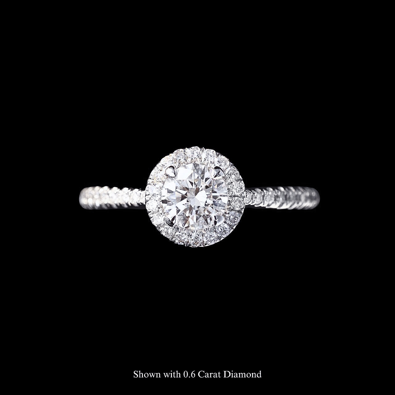 FIICCI Daisy Round Diamond 18K White Gold Engagement Ring