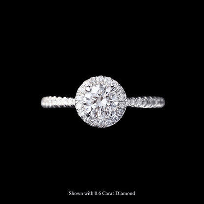 FIICCI Daisy Round Diamond 18K White Gold Engagement Ring