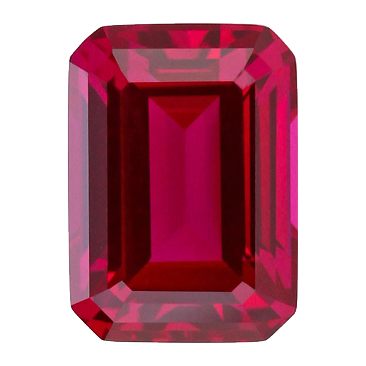 Ruby Emerald Cut in Created Grade GEM | Lab Stone