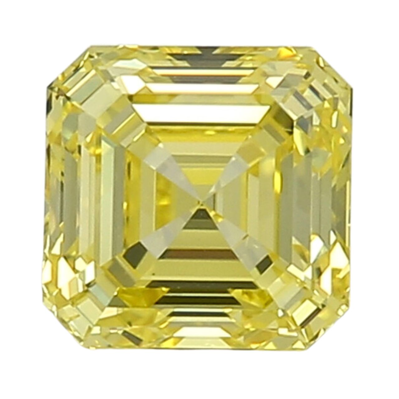 GIA Certified 1.71 Carat Enhanced Color Diamond - Fancy Vivid Yellow - Emerald Cut