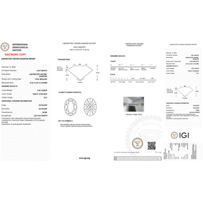 Lab Oval Diamonds - Fancy Vivid Blue - Lab Grown Diamond 2.05ct