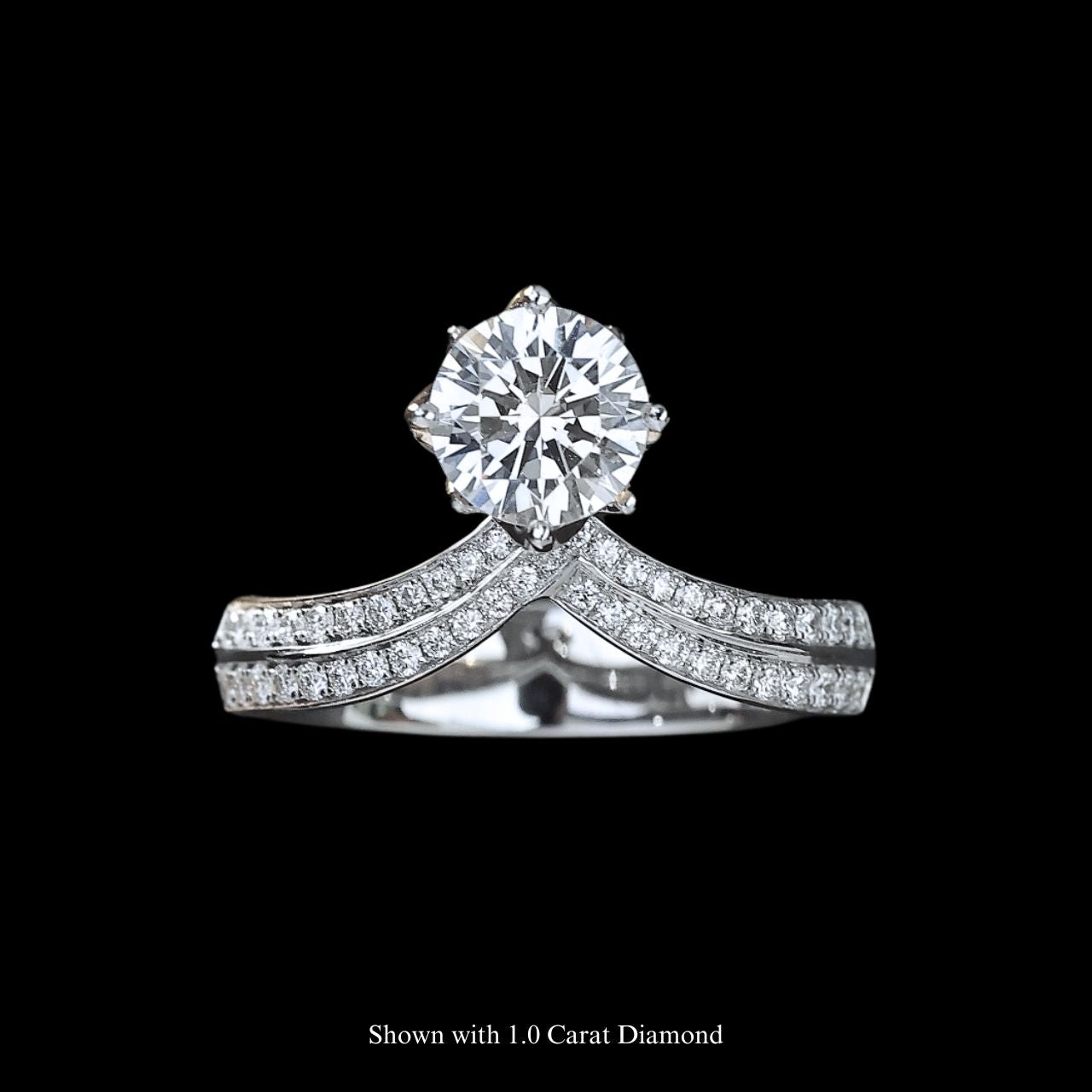 FIICCI Iris Diamond 18K White Gold Engagement Ring