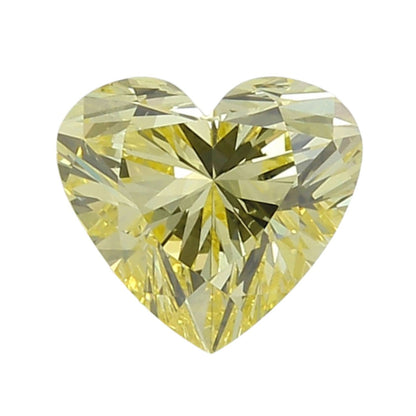 GIA Certified 2.01 Carat Enhanced Color Diamond - Fancy Intense Yellow - Heart Shape