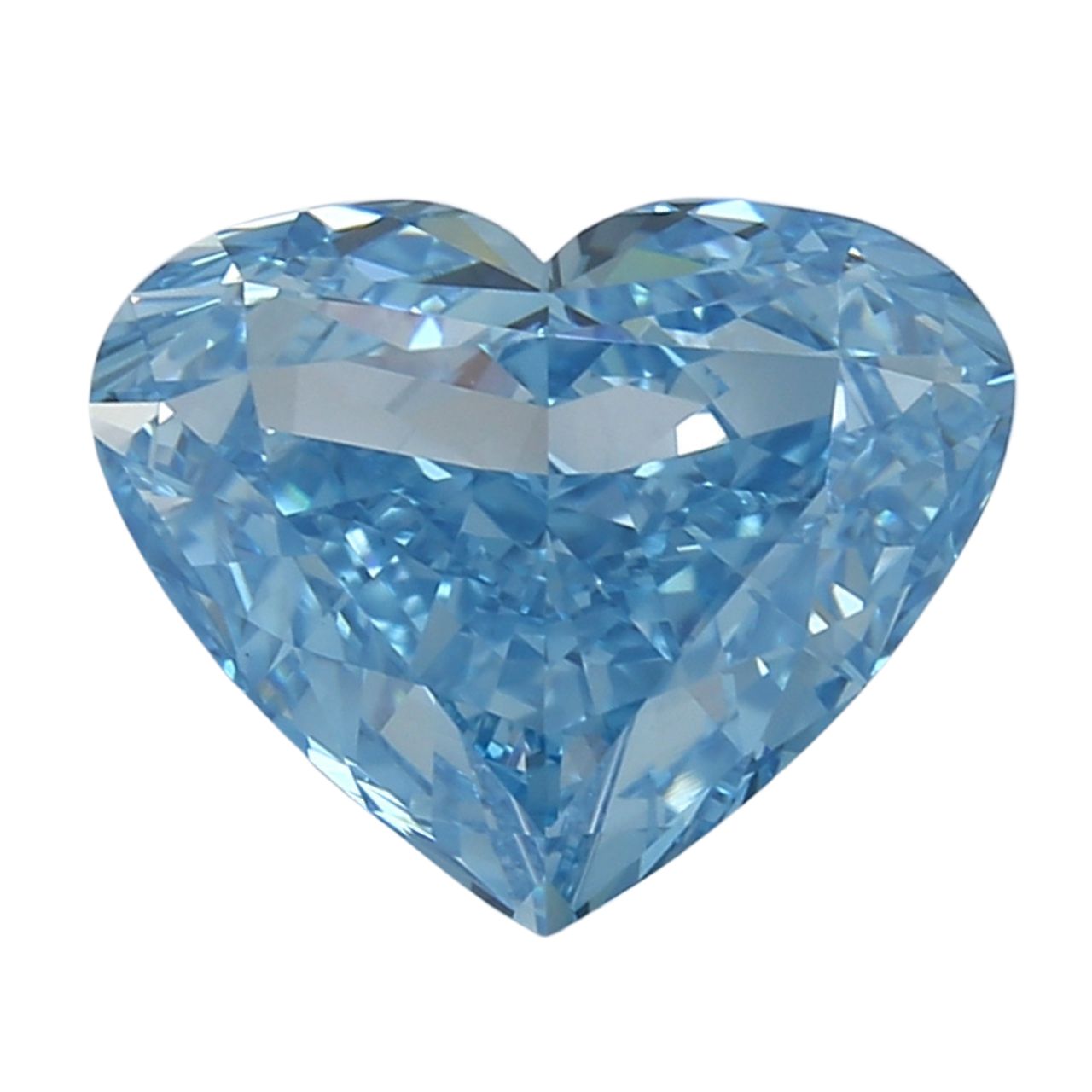 GIA Certified 5.02 Carat Heart Diamond - Fancy Vivid Greenish Blue - Enhanced Color