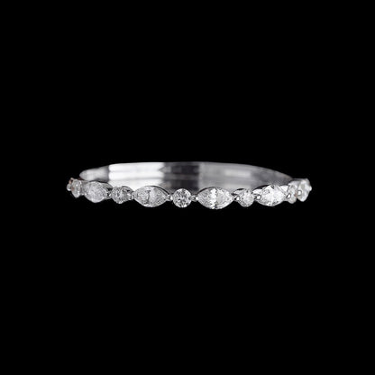 FIICCI Ancona 18K White Gold Marquise Diamond Wedding Ring