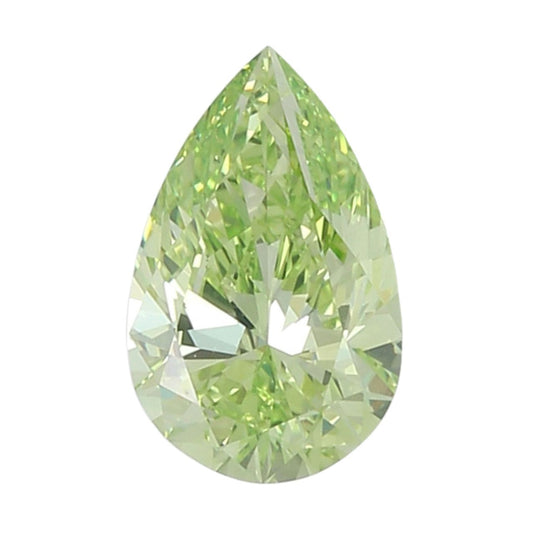 GIA Certified 1.60 Carat Enhanced Color Diamond - Fancy Vivid Yellowish Green - Pear Cut