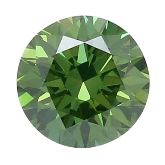 GIA Certified 1.50 Carat Round Diamond - Fancy Vivid Yellowish Green - Enhanced Color