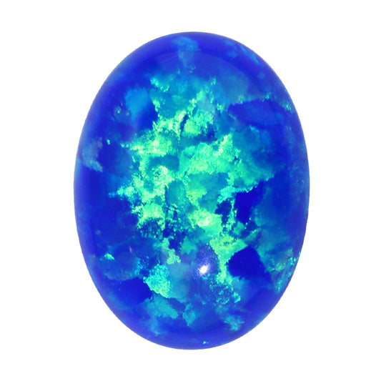 Blue Opal Oval Cut in Created Grade GEM | Lab Stone