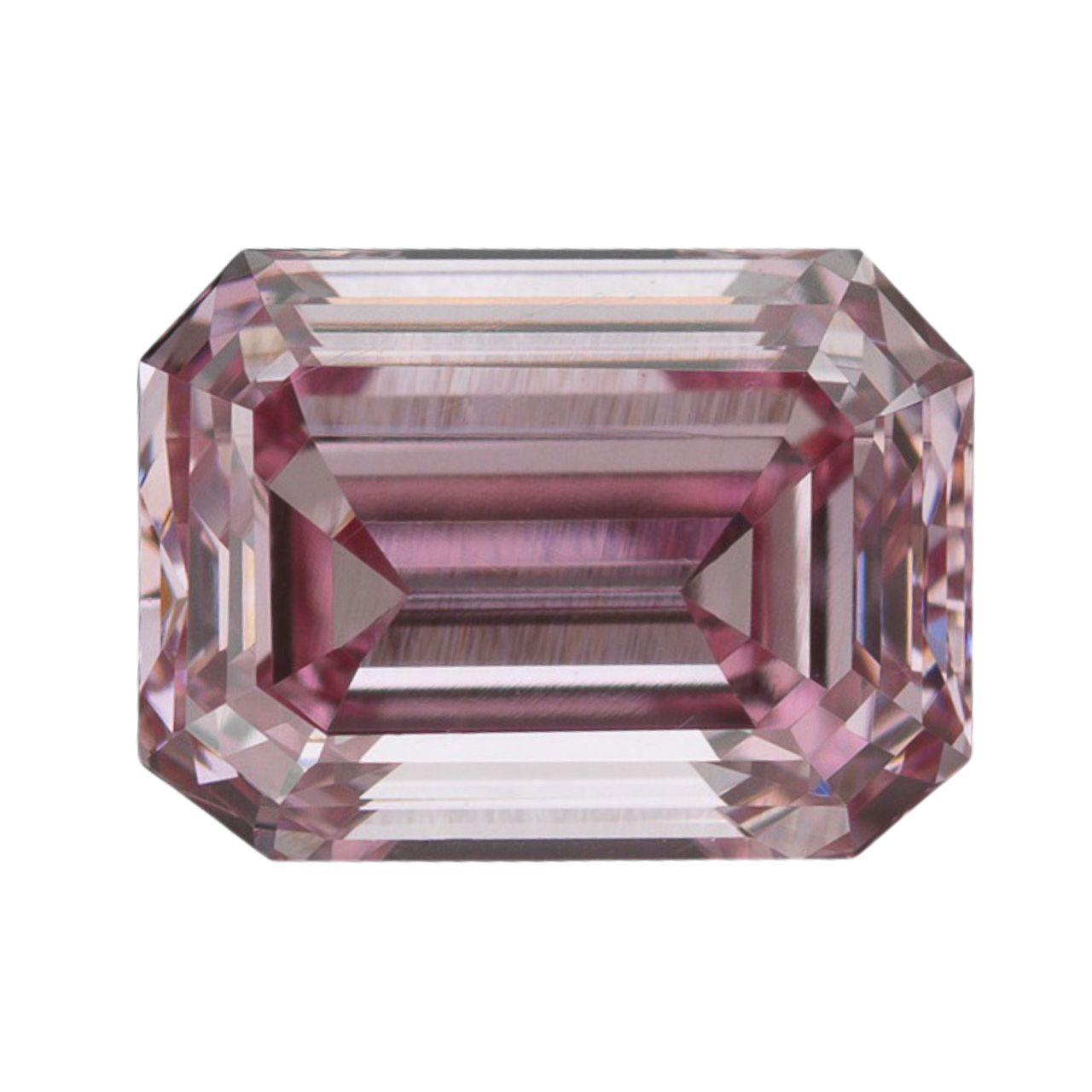 GIA Certified 0.69 Carat Enhanced Color Diamond - Fancy Intense Purplish Pink - Emerald Cut