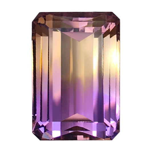 Natural Ametrine Gem  - Emerald Cut - Bicolor Color - 10 carats - 10 x 14mm