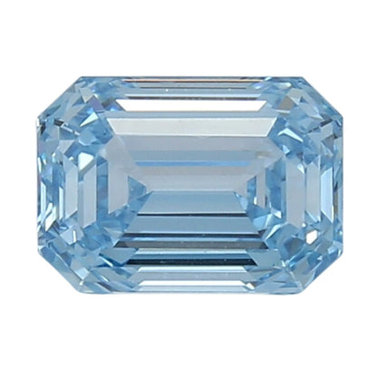 GIA Certified 2.10 Carat Emerald Cut Diamond - Fancy Vivid Greenish Blue - Enhanced Color