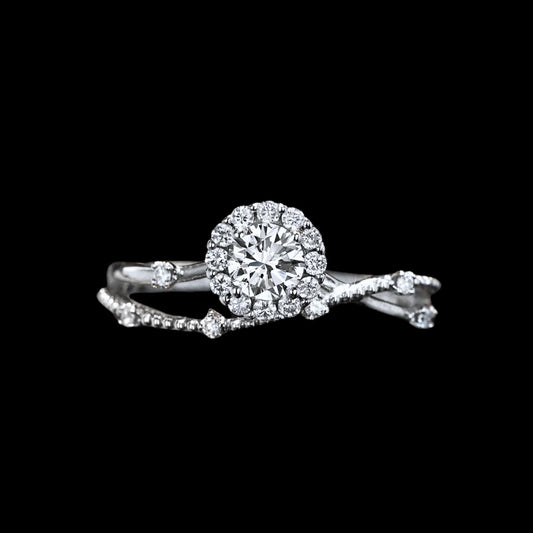 FIICCI Petite Promise Halo Diamond Engagement Ring