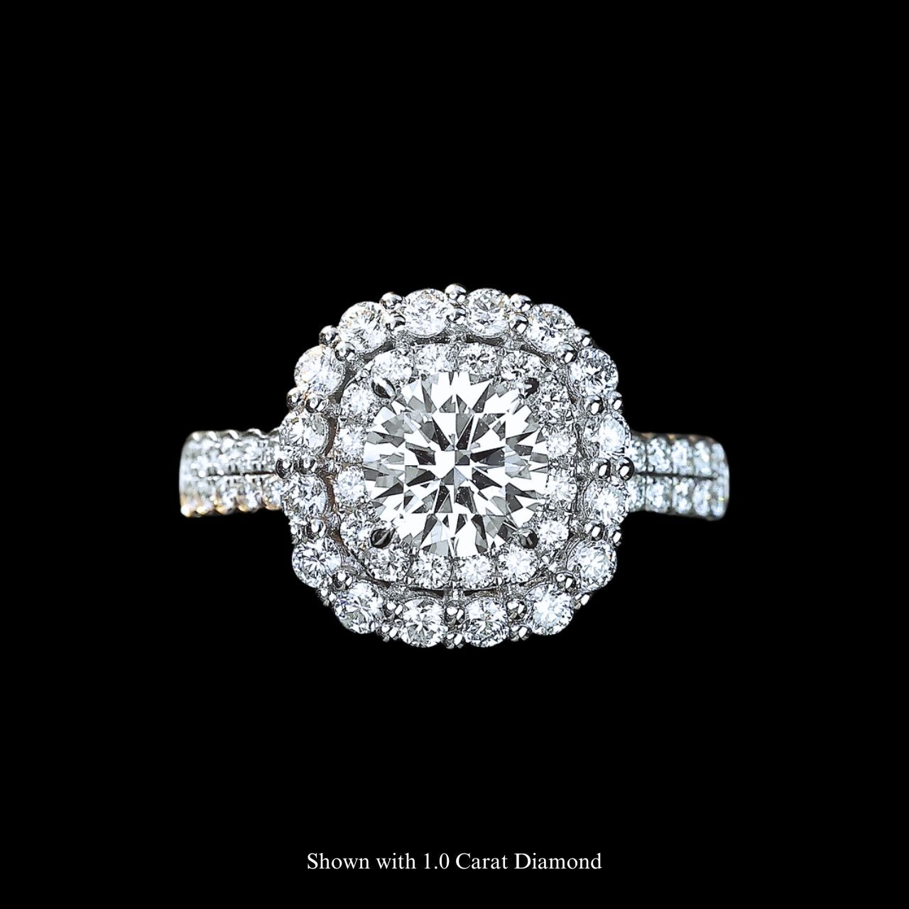 FIICCI Tulip Diamond 18K White Gold Engagement Ring