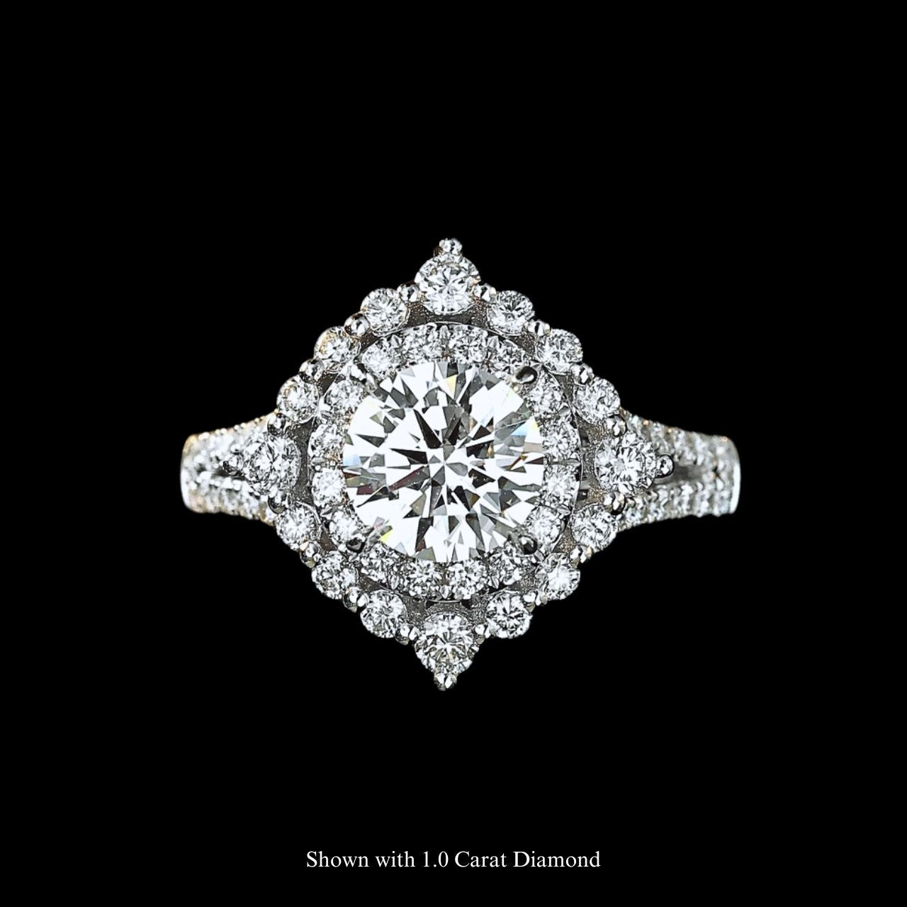 FIICCI Tulip Diamond 18K White Gold Engagement Ring