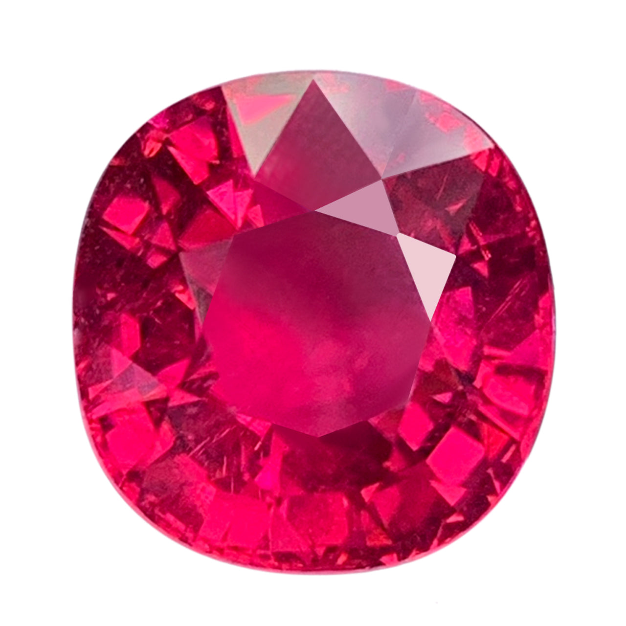 Super Gemstone Rubellite Tourmaline Gemstone - Cushion Cut - 10.34 carats - 12.9 x 12.4mm