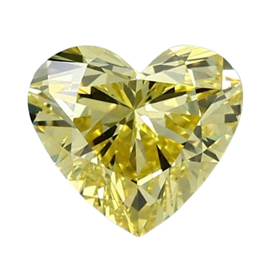 GIA Certified 1.01 Carat Enhanced Color Diamond - Fancy Intense Yellow - Heart Shape