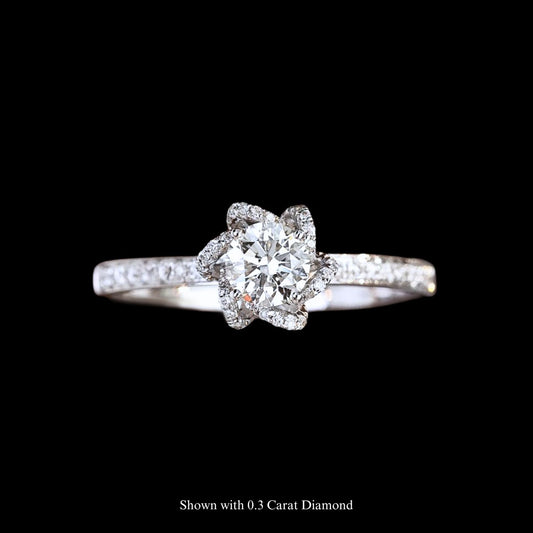 FIICCI  Blooming Diamond 18K White Gold Engagement Ring