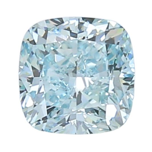 GIA Certified 1.01 Carat Cushion Diamond - Fancy Intense Green-Blue - Enhanced Color