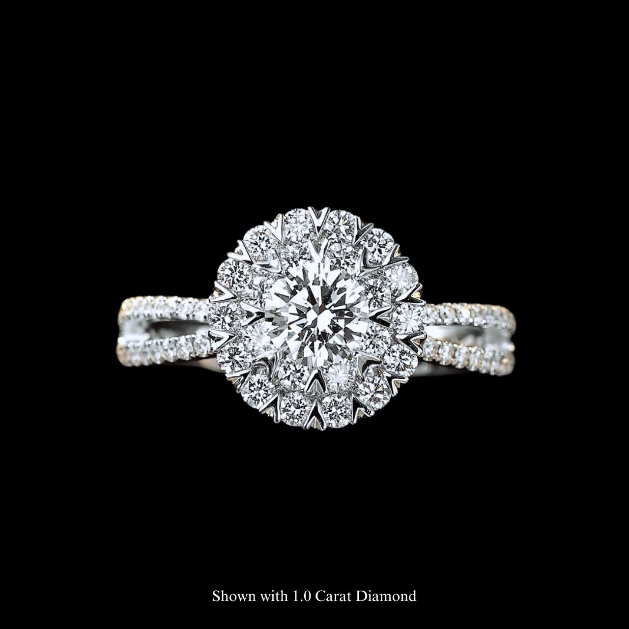 FIICCI Elegance Diamond 18K White Gold Engagement Ring