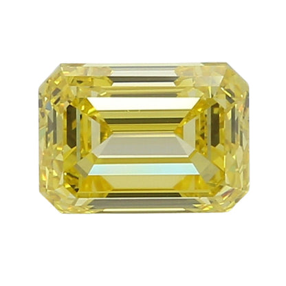 GIA Certified 2.01 Carat Enhanced Color Diamond - Fancy Vivid Yellow - Emerald Cut