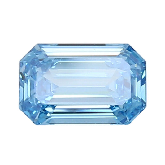 GIA Certified 1.0 Carat Emerald Cut Diamond - Fancy Vivid Greenish Blue - Enhanced Color