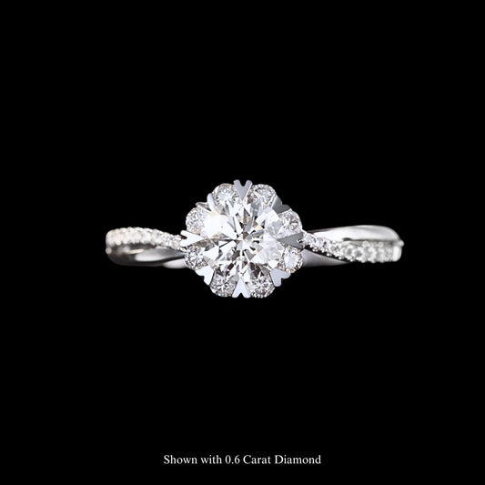 FIICCI Timeless Diamond 18K White Gold Engagement Ring