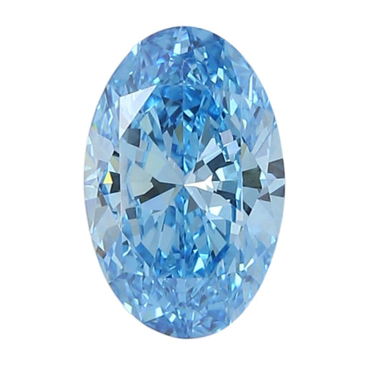 GIA Certified 1.97 Carat Oval Diamond - Fancy Vivid Greenish Blue - Enhanced Color