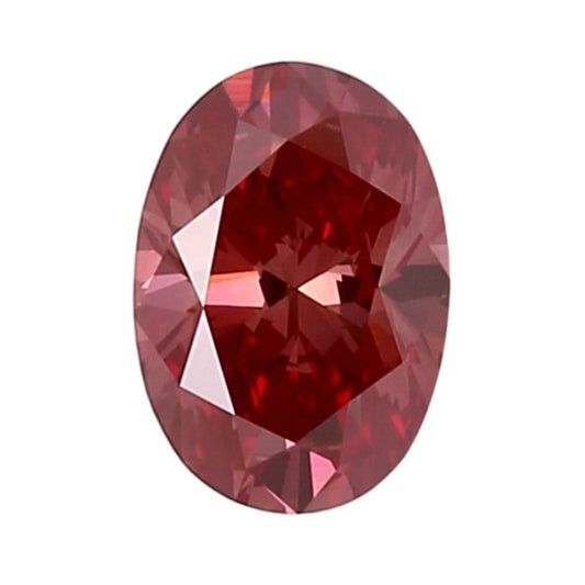 GIA Certified 1.0 Carat Enhanced Color Diamond -  Fancy Red -  Oval Cut