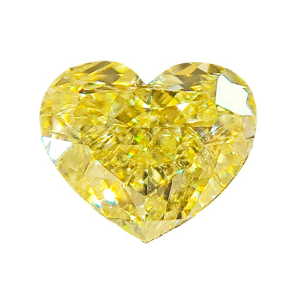 GIA Certified 1.0 Carat Fancy Yellow Diamond - Heart Shape - VS2 Clarity