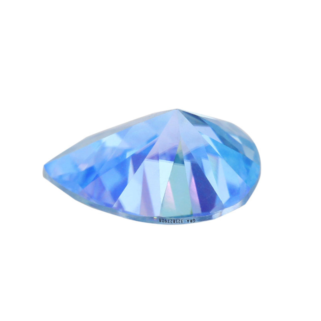 Blue Moissanite Gemstone in Pear Cut