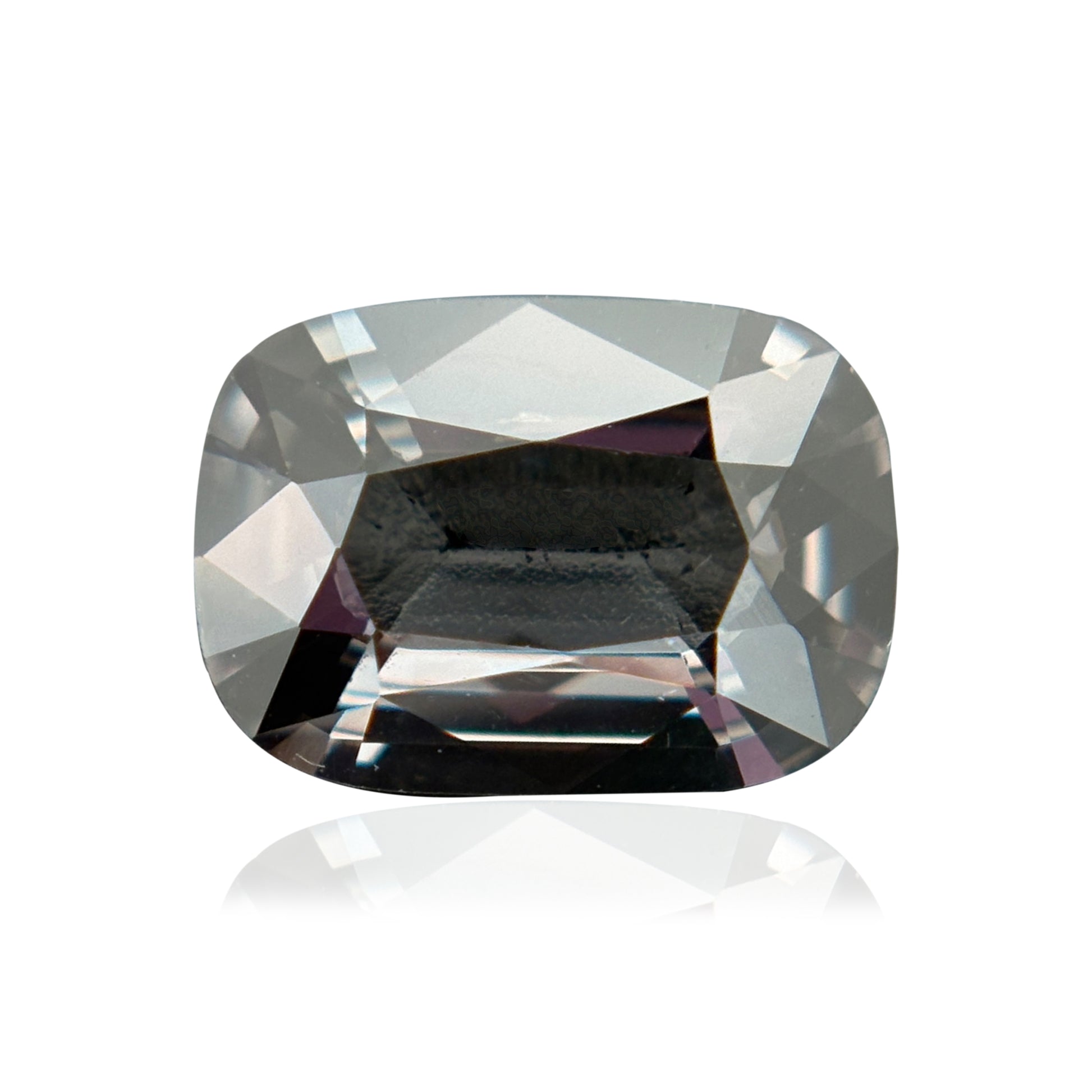 2.35 Carat Natural Metallic Gray Spinel Cushion Cut Loose Gemstone