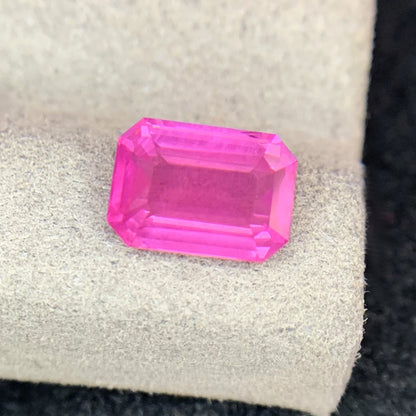 2.55 Carat Mahenge Spinel Vivid Pink Emerald Cut on  Tray