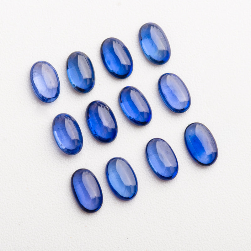 Blue Sapphire Matching Pairs  Cabochon Cut  2.74 carats - 3x4mm