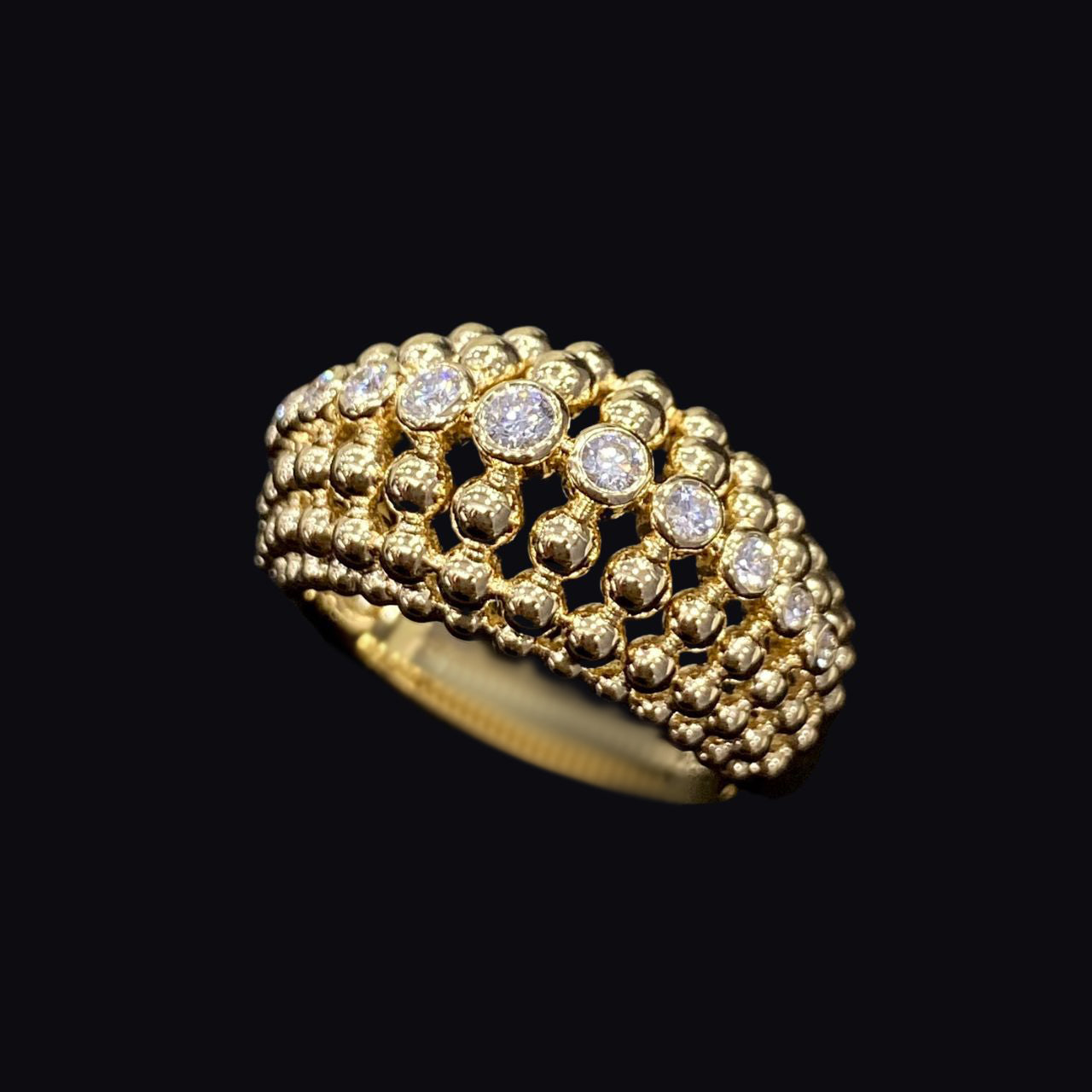 Aurora 18K Yellow Gold Natural Diamond Ring