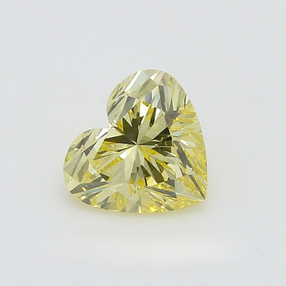 GIA Certified 2.01 Carat Enhanced Color Diamond - Fancy Intense Yellow - Heart Shape