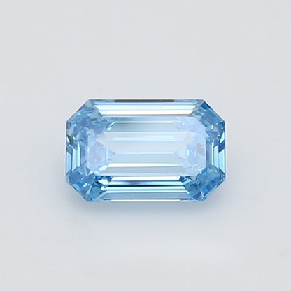 GIA Certified 1.0 Carat Emerald Cut Diamond - Fancy Vivid Greenish Blue - Enhanced Color