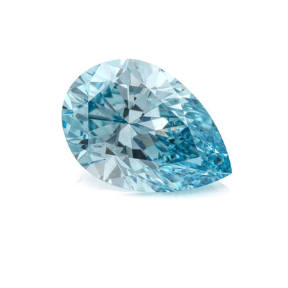 GIA Certified 2.01 Carat Enhanced Color Diamond - Fancy Intense Greenish Blue - Pear