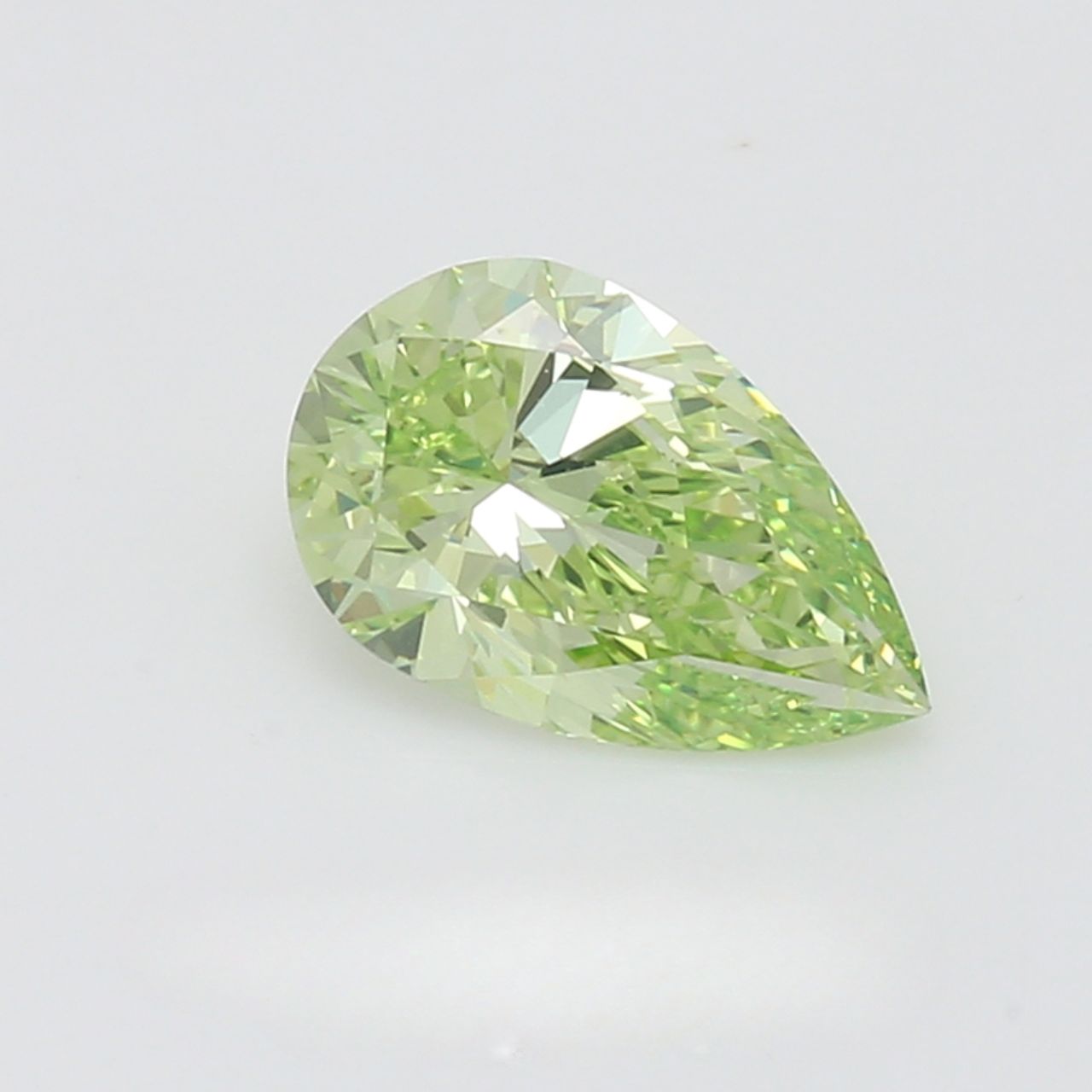 GIA Certified 1.60 Carat Enhanced Color Diamond - Fancy Vivid Yellowish Green - Pear Cut